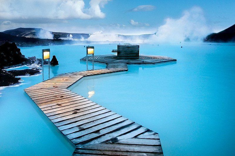 A pier leading out into the Blue Lagoon