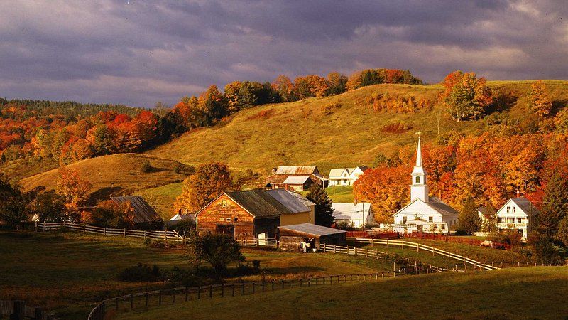 East Corinth, Vermont during fall