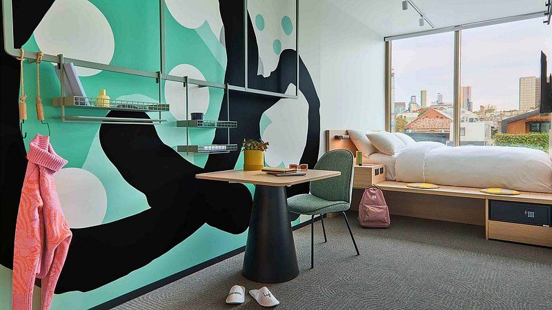 Guest room at Lyf Collingwood in Melbourne, Australia
